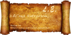 Lányi Eufrozina névjegykártya